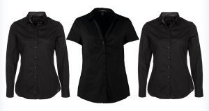 Trzy damskie czarne koszule