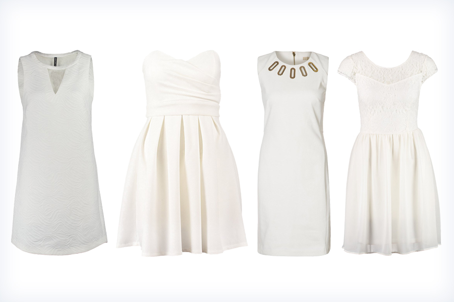 Letnie, krótkie markowe białe sukienki