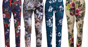 Spodnie w kolorowe kwiaty