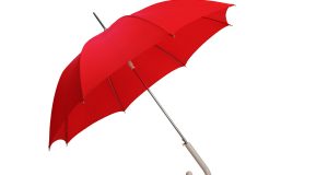 Czerwony parasol przeciwdeszczowy