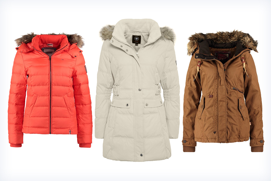 Trzy damskie kurtki na zimę